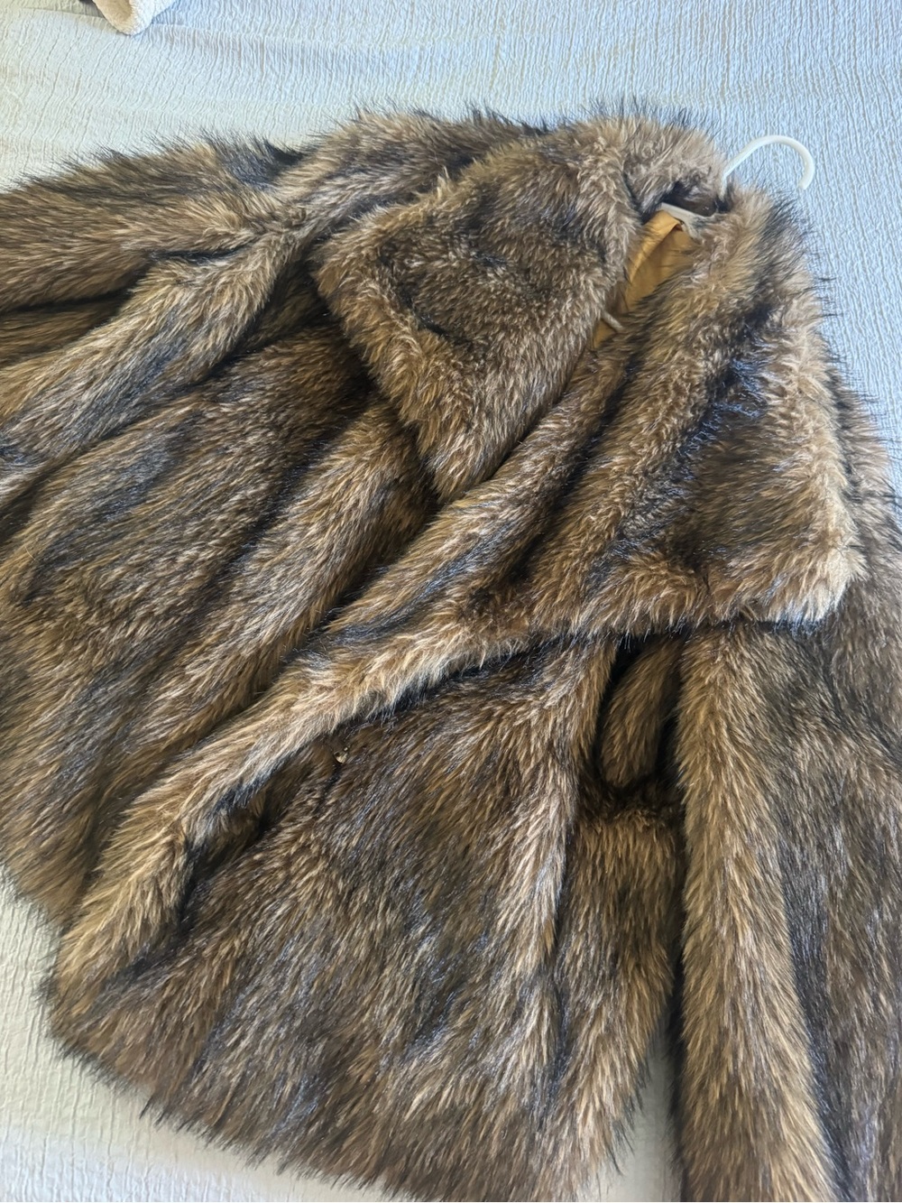 Women’s Faux Fur Brown Cropped Jacket